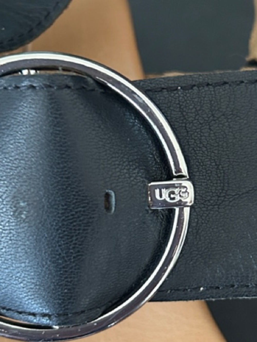 UGG Black Leather Platform Espadrille Sandals with Silver Buckle - Picture 14 of 15